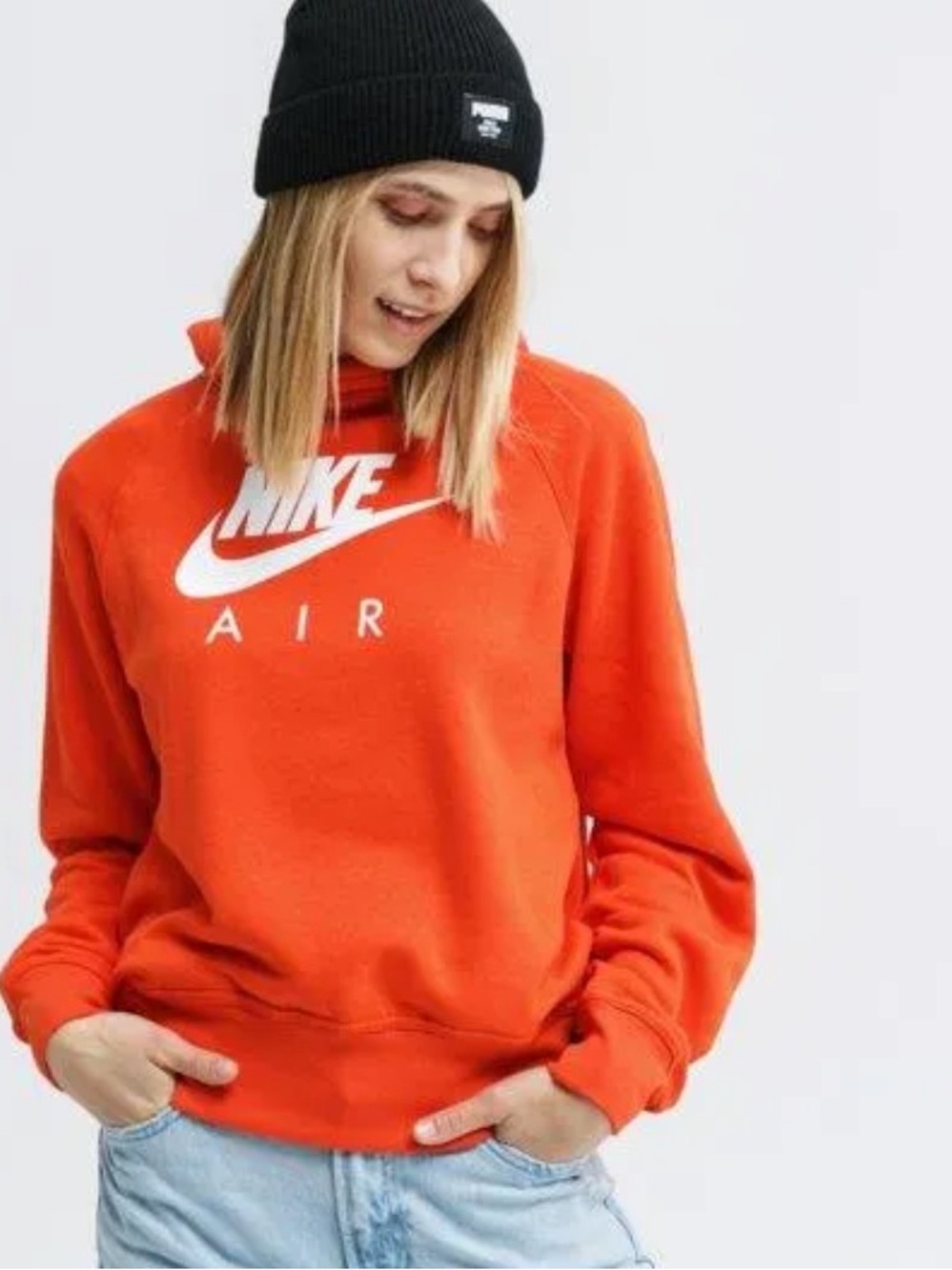 Nike Bluza  W NSW Air BB Bright Red Crewneck Hoodie